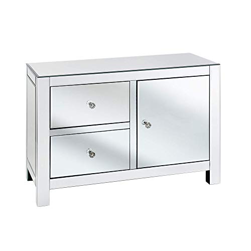 Beliani Credenza in Vetro specchiato Lens