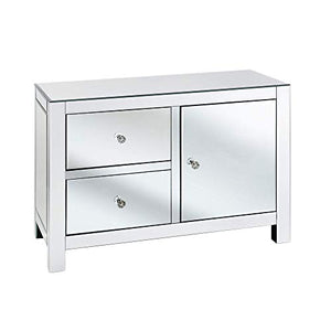 Beliani Credenza in Vetro specchiato Lens