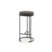Sedia ufficio,Struttura in ferro Cuscino in tessuto grigio, seduta rotonda con piede alto Sgabello da bar Altezza piastra 75 cm (30 pollici), vernice spray nera, usata per ristoranti, bar, caffè, re