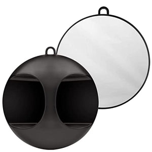 Kurtzy Specchio da Parrucchiere Rotondo Portatile - Specchio a Mano o da Appendere per Barbiere Accessori, Saloni ed Estetiste - Specchio con Manico per Mostrare la Testa, Tagli di Capelli e Styling