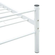BIGTO - Struttura letto in metallo acciaio per camera da letto, 140 x 200 cm, colore: Bianco