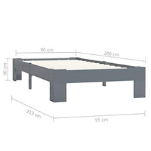 FAMIROSA Giroletto Grigio in Legno Massello di Pino 90x200 cm-3304