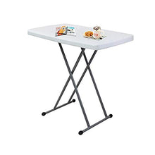 Tavolo Compatto E Pieghevole, Tavolo Pieghevole Regolabile, 76 x 50 x 51/63/74 cm, Bianco, Materiale: Acciaio, Superficie superiore: 76 x 50 cm