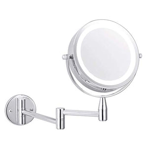 SGSG Specchio a Parete Specchio per Trucco Regolabile a Parete Specchio per Bagno Specchio a LED 6 Pollici Ingrandimento 1X / 5X