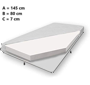 Letto per bambini con funzione estraibile bianco EMMA 160x80 + 2 materassi + 2 telaio, Divano Letto con Doghe in Legno