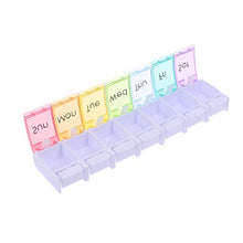 DOITOOL - Contenitore per pillole da viaggio, 1 pezzo, per pillole settimanali, colorato, portatile, 7 scomparti, mini organizer per tablet medicinali