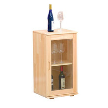 HAIYU- Armadio Laterale in Legno Massello Cremagliera del Vino da Cucina in Stile Rustico Ripiano per Vino a Doppio Strato con Anta in Vetro, 40 x 35 x 72,6 cm, Montaggio Facile