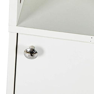 Armadietto da Bagno, Mobile Alto per il Bagno con Specchio e 2 Scomparti Aperti, Mobile a Colonna per Bagno Alto Mobiletto Bagno Salvaspazio, 28,8 x 29,8 x 179,5 cm