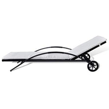 vidaXL Lettino Prendisole in Polyrattan Nero Spiaggia Patio Sdraio Giardino
