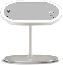 LBWARMB Trucco Specchio con luci Specchio per Il Trucco con stoccaggio Specchio cosmetico Illuminato Ricaricabile Regolabile Portatile Regolabile 360 e scottorazione Illuminato per Il comò da Bagno
