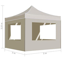 Festnight Gazebo da Giardino Gazebo 2x2 m in Alluminio Pieghevole Gazebo Richiudibile con Pareti Tende Gazebo Chiuso Impermeabile Tendone da Esterno 280 g/m²
