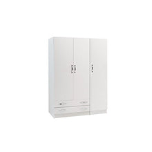 WEBMARKETPOINT Armadio 3 ante con cassettiera Bianco Frassinato Cm 135x52xH 210