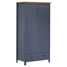 vidaXL Armadio a 2 Ante Hill Range Grigio 89x50x170cm Massello di Pino
