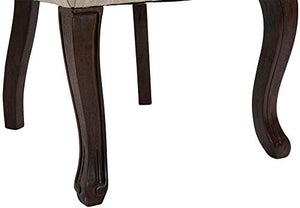 CLP Sedia Pranzo Temara iIn Tessuto I Sedia Salotto Chesterfield I Poltroncina Trapuntata Design Moderno I Seduta Chic Da Soggiorno, Colore:panna, Colore della cornice:antico
