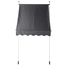 Emoshayoga Tende da Esterno per Porte e finestre 2.5x1.2M Tenda da Giardino Retrattile Manuale per Balcone da Giardino(Gray)