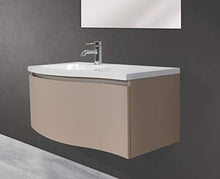OrionShop Mobile Bagno Sospeso NILA da 85cm Tortora Opaco con Lavabo Specchio e Lampada LED Inclusi