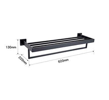 JKCKHA Northern Europe. Tovagliolo di Bagno Rails, 304 in Acciaio Inox Satinato Nero portasciugamani Accessori da Bagno Mensola Portasciugamani