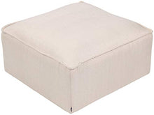 CLP Pouf Cuscino da Terra Nantes in Velluto O Stoffa I Puff Poggiapiedi Design Rettangolare con Piedini I Altezza 30 CM, Colore:Crema, Materiale:Stoffa