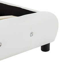 SKM Letto con Materasso Bianco in Similpelle 140x200 cm (47.15kg)