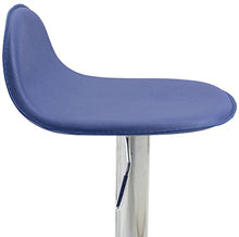 CLP Sgabello Design Lana V2 in Similpelle I Sedia Sgabello Cucina con Poggiapiedi E Schienale Girevole E Regolabile 58-79CM, Colore:Blu, Colore del Telaio:Cromo