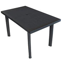 vidaXL Tavolo da Giardino 126x76x72 cm in Plastica Antracite Tavolino Tavola