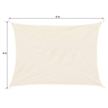 Outsunny Tenda a Vela Parasole Rettangolare Tenda da Sole Protezione Raggi UV in PE 4 x 6m Beige