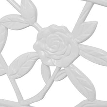 Cikonielf - Panca da giardino, 2 posti, con motivo floreale, 100 x 54 x 80 cm, colore: Bianco