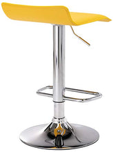 CLP Set 2 Sgabelli Bar Dyn In Similpelle I Coppia Sedie Da Cucina Bancone Con Poggiapiedi, Colore:giallo