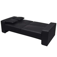 tuduo divano letto larghezza del sedile 142 cm in pelle artificiale cuscino 35 x 35 cm (L x L) per ospitare degli Ospiti inattendus durante la notte Comfort Nero Canape Camera