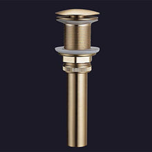 SHDJYR Scarico a Scomparsa per lavabo da Bagno Vaso per lavabo Vanity Oro Spazzolato Kit di Ricambio per assemblaggio in Ottone Massiccio Tappo Flip Top Troppopieno con Pop-up