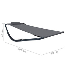 vidaXL Lettino da Giardino Grigio 200x90 cm in Acciaio
