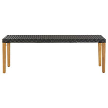 Tidyard Panchina Panca da Giardino in Polyrattan Nero e Legno,Panca Panchina da Esterno in Rattan,Panca Pancahina 2 Posti,Panca Panchina 3 Posti 80x40x40 cm/120x40x40 cm