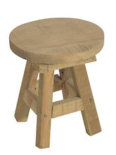 CHICCIE - Sgabello per piante in legno, rotondo, 16,5 cm, colore: Grigio naturale
