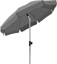 MVPower Ombrellone da Spiaggia, Ø 200 cm Ombrellone Rotondo UV UPF 50+, Ombrellone Inclinabile, per Il Giardino Esterno della Spiaggia Balcone, 200 g/m², Grigio
