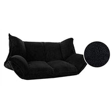 LIYONG Divano Pigro Lettino da Gioco Regolabile in Coppia Doppio Pigro Divano 10 Colori (Color : Black)