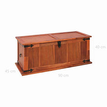 BIGTO - Cassapanca Vintage in Legno di Acacia Massiccio, per Camera da Letto, Armadio, casa, Marrone, 90 x 45 x 40 cm