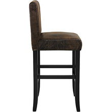 TecTake 800765 Set 2X Sgabelli da Bar, Pelle Sintetica, Legno Duro Massello, Arredamento Ergonomica, Casa Cucina Sala da Pranzo - Disponibile in Diversi Colori (Marrone Anticato | No. 403584)