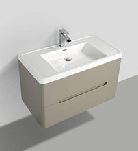 Yellow shop - Mobile Bagno Sospeso Cm 90 in Legno Completo di Lavabo in Marmoresina con E Senza Specchiera A LED Modello Coco 900 Varie Colorazioni (Taupe Opaco (Mobile + Lavabo))