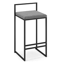 GzxLaY Sedia da Pranzo, sgabelli da Bar in Metallo con Schienale Pieno, poggiapiedi Sgabello con Cuscino in Flanella con poggiapiedi e Schienale, Bar, Sala da Pranzo, Cucina, bancone Bar,A,75CM