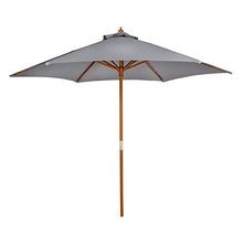 AKTIVE 53861 - Ombrellone Esagonale Diametro 270 cm - Telaio di Legno 38 mm - Colore Grigio