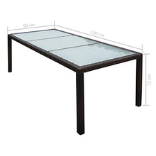 Festnight- Tavolo da Pranzo per Giardino in Polyrattan, Tavolo da Esterno 190x90x75 cm Marrone