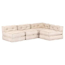 vidaXL Divano Letto Modulare a 4 Posti Comodo Ampio Robusto Resistente Durevole Solido Arredo Camera Mobile Imbottito Decorativo Beige in Tessuto - Arredi Casa