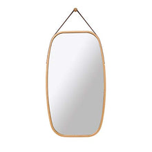 XQAQX Specchio da Trucco Specchio Ingranditore Europea a Parete Bathroom Specchio, Specchio Vestirsi, Mobili Moda Bagno Decorazione Specchio da Toilette, bambù Telaio (74 * 43cm)