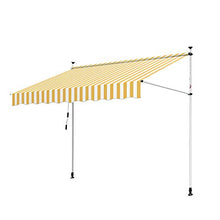 Hengda 350 * 120cm Tenda da Sole Retrattile Avvolgibile Manuale con Pali di Supporto Impermeabile