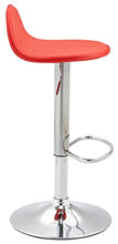 CLP Sgabello Design Lana V2 in Similpelle I Sedia Sgabello Cucina con Poggiapiedi E Schienale Girevole E Regolabile 58-79CM, Colore:Rosso, Colore del Telaio:Cromo