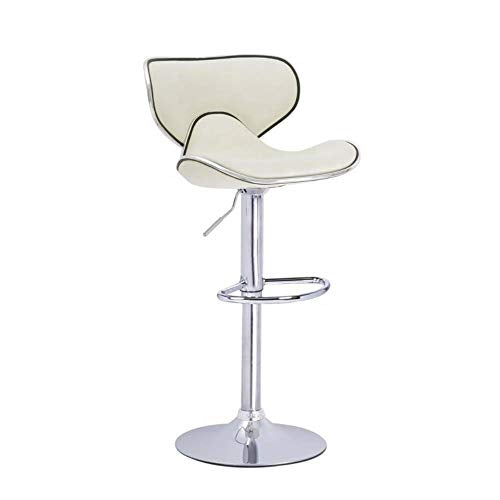 Bar chair Sgabello Alto PU Materiale di Stile Europeo Semplice Schienale Regolabile in Altezza Girevole Antiscivolo casa Coffee Shop Sala Studio Ufficio 1 Confezione (Color : White)