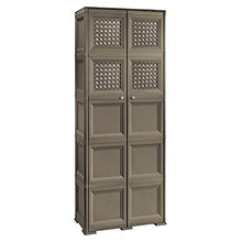 Tontarelli omnimodus armadio 5 moduli 6 ante lisce 4 traforate, wengè, 79x47x203 cm, plastica