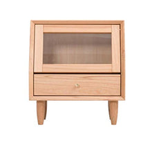 RCLD Comodini Toilette Porta a vetri in Legno massello Armadio for Bambini Libreria Economica Camera da Letto Lato Legno + Pino (Color : Solid Wood Color, Size : 45 * 32 * 50cm)