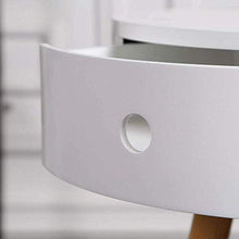 AYHa Round Side, Cassetto, Design scandinavo, Caffè o comodino, Hx Oslash ;: 56.6 * 39.5Cm, Legno, Bianco