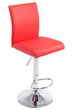 CLP Sgabello Design Köln Con Schienale E Poggiapiedi I Sgabello Alto Imbottito In Similpelle Girevole E Regolabile 60-80,5 CM, Colore:rosso